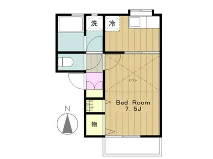 アドバンスハイム(1K/1階)の間取り写真