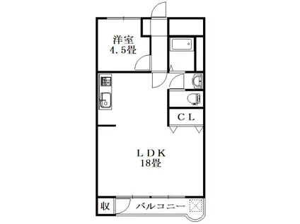 第4三宅ビル(1LDK/4階)の間取り写真