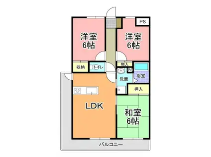 メゾン・ド・スケガワ(3LDK/2階)の間取り写真