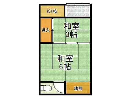 竹田文化(2K/1階)の間取り写真