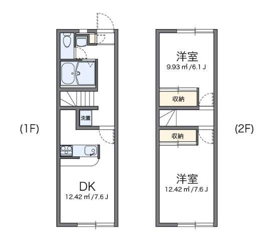 レオパレスルミエール(2DK/1階)の間取り写真