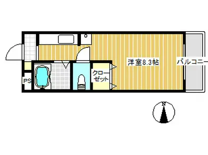 メゾンアネシス(ワンルーム/2階)の間取り写真