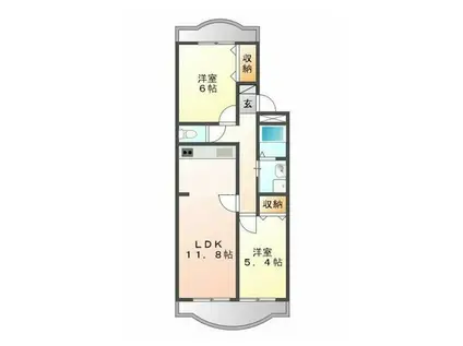 プリマベール(2LDK/1階)の間取り写真