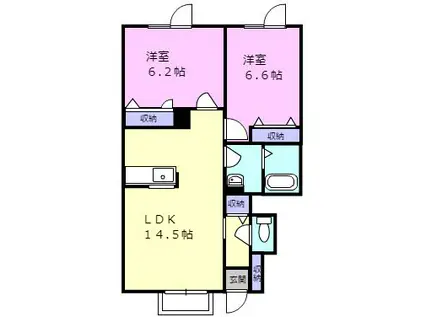 REMAGEA(2LDK/1階)の間取り写真