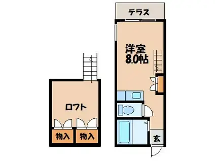 PIA秀月(1K/1階)の間取り写真