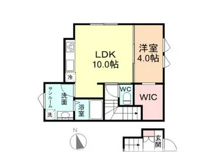 NENUPHAR(1LDK/2階)の間取り写真