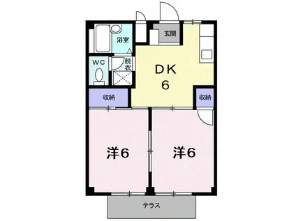 メゾンCELINE(2DK/1階)の間取り写真