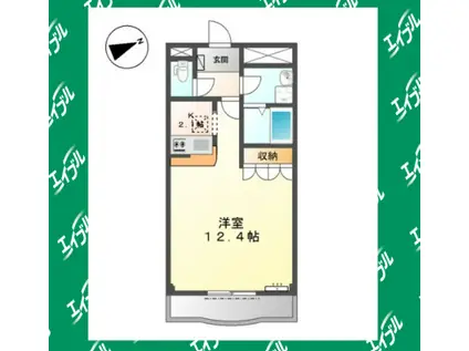 サンヒルズ小垣江(ワンルーム/1階)の間取り写真