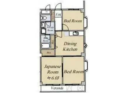 SK小松川(3DK/2階)の間取り写真