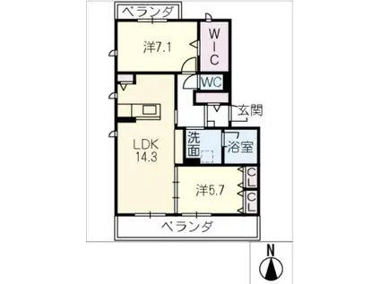 PRITZ・K(2LDK/2階)の間取り写真