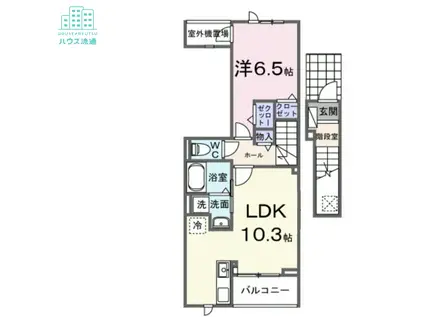 サニープレイス 古町(1LDK/2階)の間取り写真