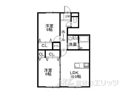 ボナールゲート(2LDK/1階)の間取り写真