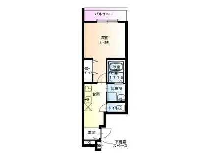 フジパレス今津中ウエスト(1K/2階)の間取り写真