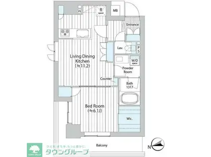 リブ ガーデン 吾妻橋(1LDK/5階)の間取り写真