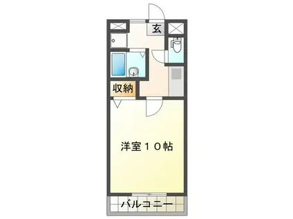 フラワーアイランド江島II(1K/1階)の間取り写真