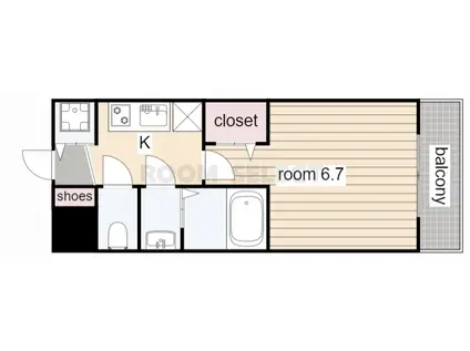 プレサンス丸の内流雅(1K/6階)の間取り写真