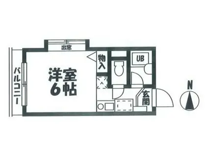 VILLA FOREST千鳥(ワンルーム/2階)の間取り写真