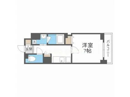 ハビテ靱センターコート(1K/5階)の間取り写真