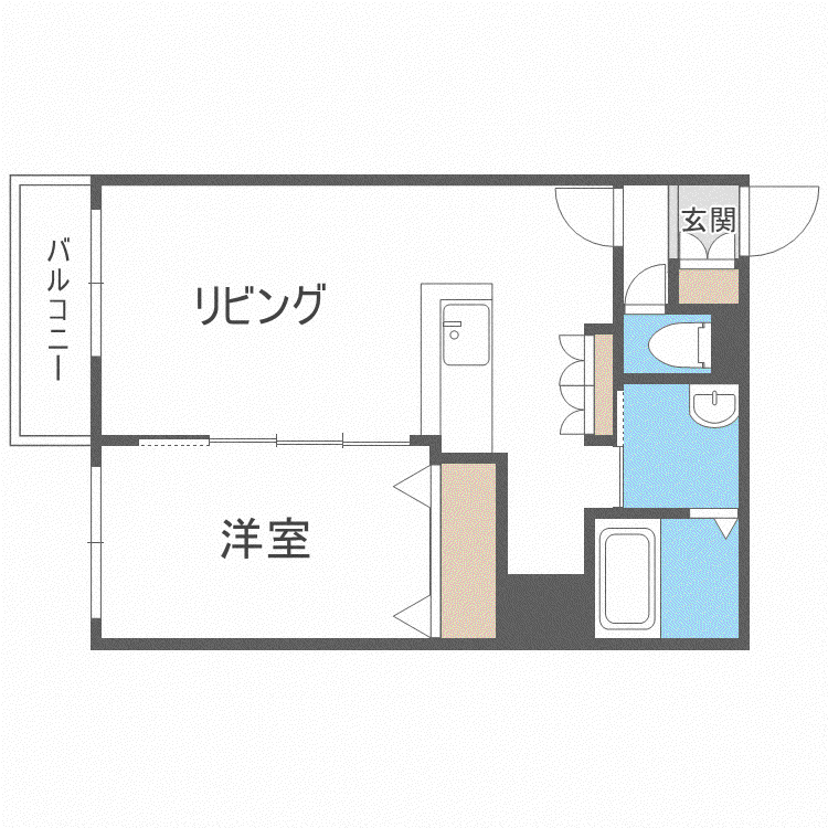 キャラメル(1LDK/4階)の間取り写真