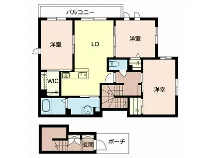 シャーメゾン 岩田(3LDK/2階)の間取り写真