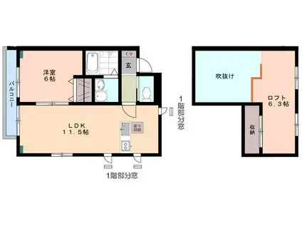フィオーレ中延(1LDK/2階)の間取り写真