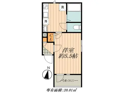 グランコート南小岩(1K/2階)の間取り写真