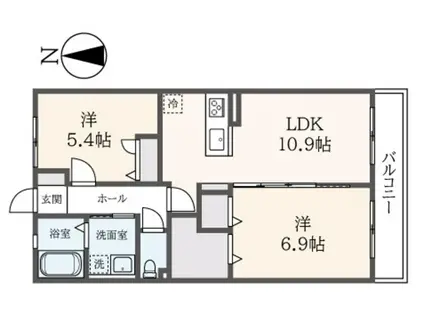 カサ ブランカ駒岡(2LDK/3階)の間取り写真