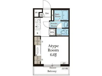 ESPOIR 参番館(1K/2階)の間取り写真