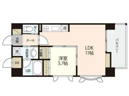 EXE THE 1ST(1LDK/2階)の間取り写真