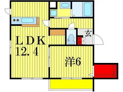 SHAMROCK(1LDK/3階)の間取り写真