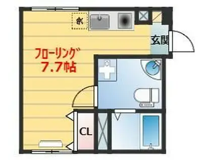 グリーンスタイリオ西尾久(ワンルーム/2階)の間取り写真