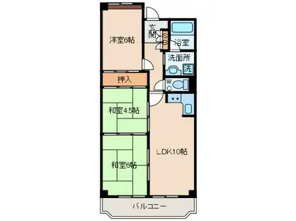 第5スエヒロハイツ(3LDK/5階)の間取り写真