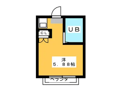 ペアパレス新桜台(ワンルーム/1階)の間取り写真