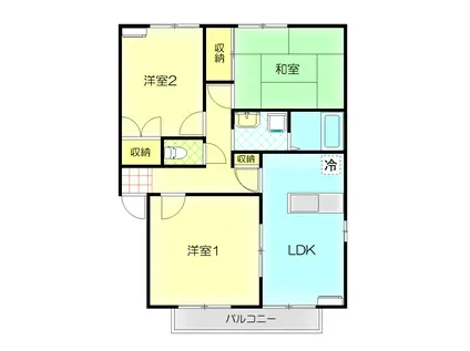 シルエーラ山下(3LDK/1階)の間取り写真