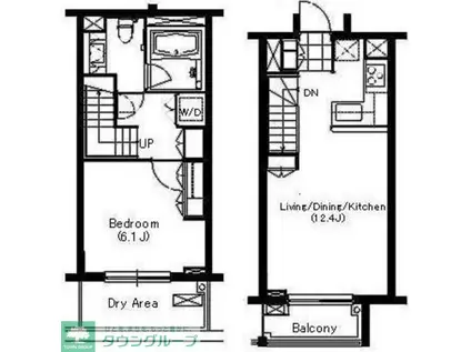 柿の木坂イースト(1LDK/1階)の間取り写真