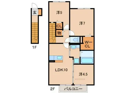 エクレラージュ II(3LDK/2階)の間取り写真