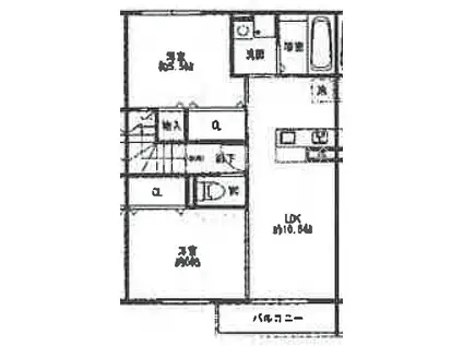 アビタシオンブリュネII(2LDK/2階)の間取り写真
