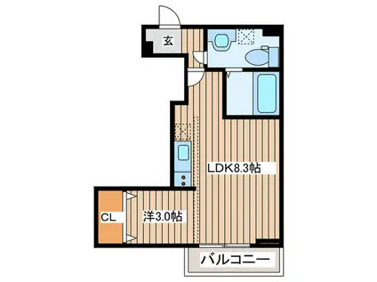 MERIDIAN吉岡弐番館(1LDK/1階)の間取り写真