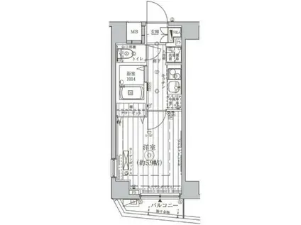ル・リオン代々木(1K/2階)の間取り写真