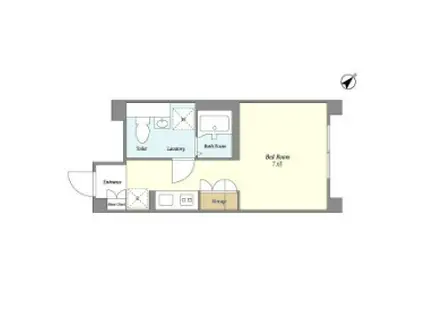 ジニア不動前(ワンルーム/3階)の間取り写真