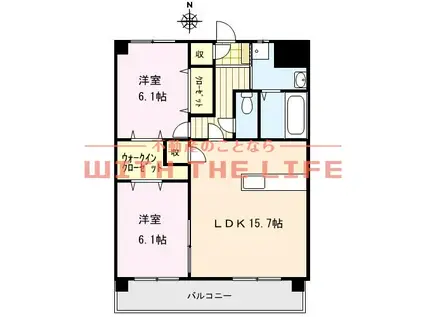 レジデンシャル(2LDK/5階)の間取り写真