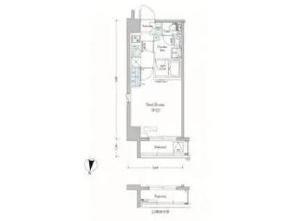 アーバネックス森下II(1K/6階)の間取り写真