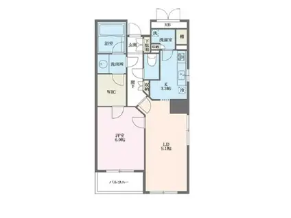 サウスポート品川レジデンス(1LDK/3階)の間取り写真