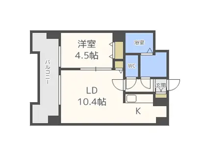 UURコート札幌北三条(1LDK/11階)の間取り写真
