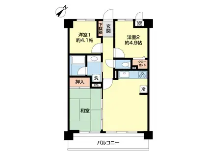 ライオンズマンション鶴瀬第3(3LDK/4階)の間取り写真