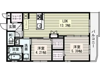 グローコートVII(2LDK/1階)の間取り写真