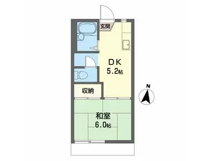 レーベン壱番館(1K/1階)の間取り写真