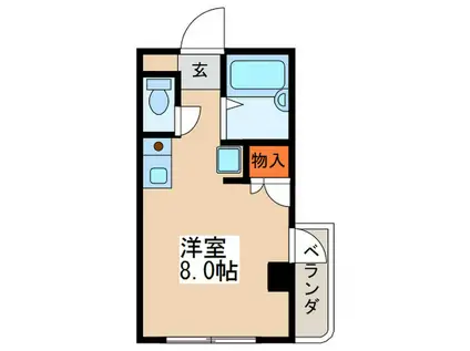 コスモ相模原(ワンルーム/3階)の間取り写真