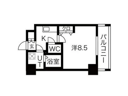 レジデンシア泉(1K/11階)の間取り写真