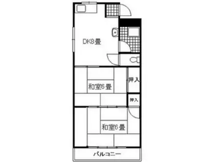 一社相互ビル(2DK/3階)の間取り写真